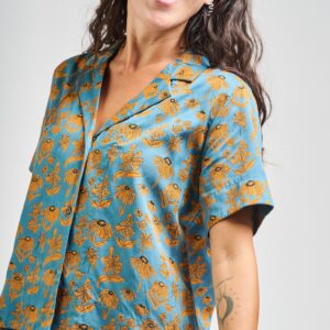 Camp Shirt - Teal Floral - Image 1