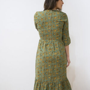 Rachelle Midi Dress - Green Floral - Image 4