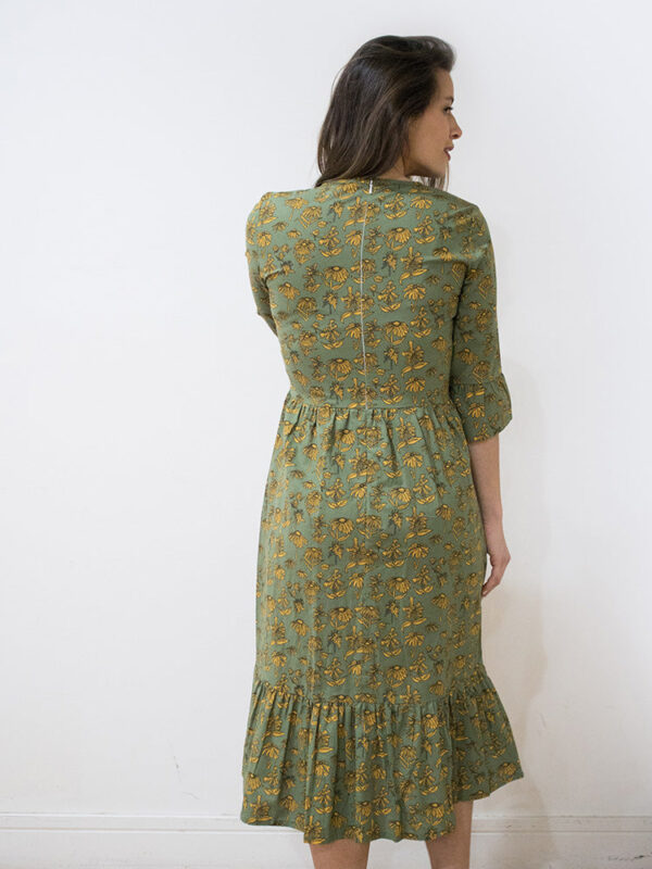 Rachelle Midi Dress - Green Floral - Image 4