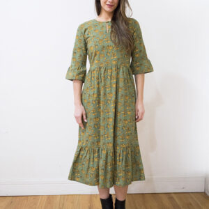 Rachelle Midi Dress - Green Floral - Image 3
