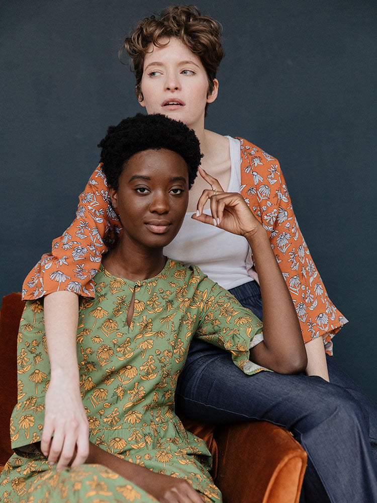 Rachelle Midi Dress - Green Floral - Image 2