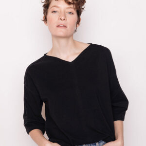 James Drop Sleeve Top - Black - Image 2