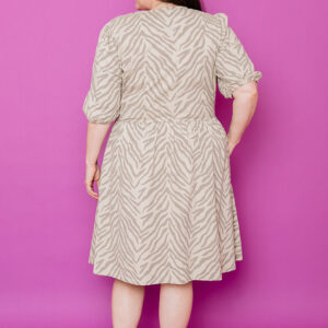 Inez Bubble Sleeve Plus Size Dress - Savanna Stripe - Image 4