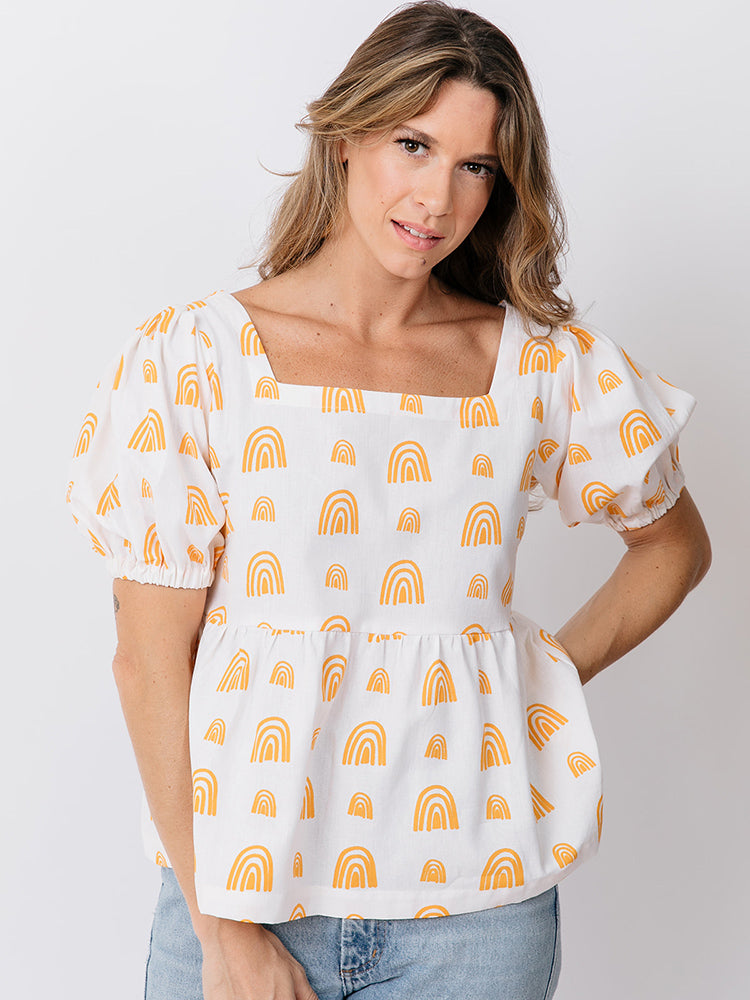 Nico Babydoll Top - Sunny Stripes - Image 1