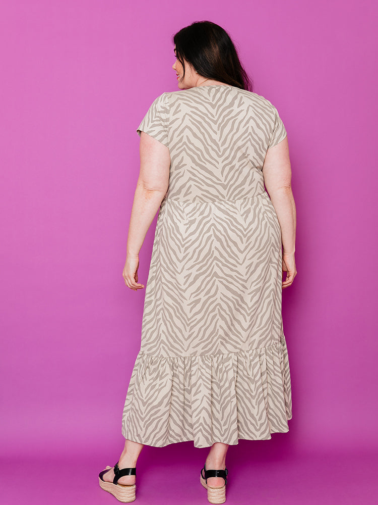 Randi Plus Size Midi Dress - Savanna Stripe - Image 2
