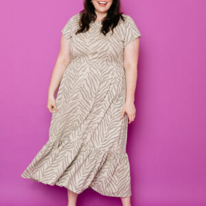 Randi Plus Size Midi Dress - Savanna Stripe - Image 1