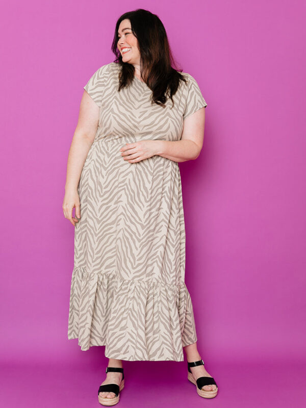 Randi Plus Size Midi Dress - Savanna Stripe - Image 4