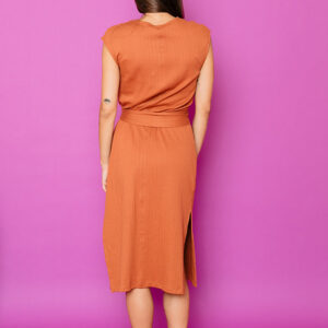 Sasha Shift Dress - Sandstone Rib Knit - Image 4