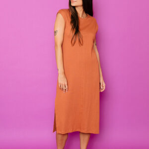 Sasha Shift Dress - Sandstone Rib Knit - Image 2