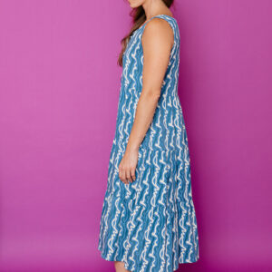 Thais Tiered Sleeveless Dress - Blue Samudra - Image 4