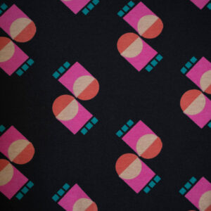 Abby Long Sleeve Plus Size Dress - Memphis Shapes Black - Image 5