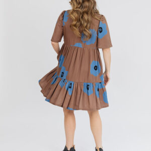 Adelaide Tiered Mini Dress - Dark Oak - Image 4