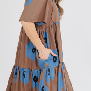 Adelaide Tiered Mini Dress - Dark Oak - Image 3