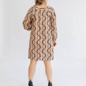 Alexis Long Sleeve Mini Dress - Vine Twist Sand - Image 4