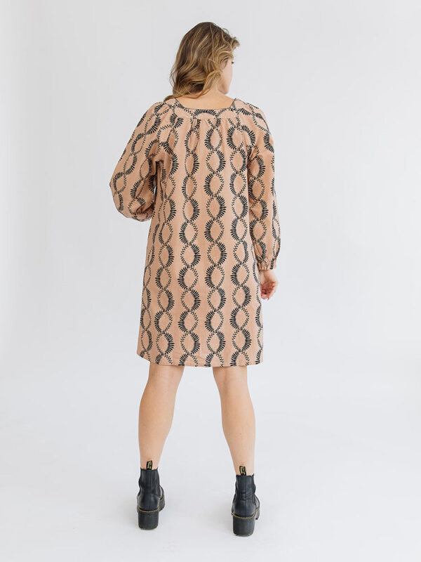 Alexis Long Sleeve Mini Dress - Vine Twist Sand - Image 4