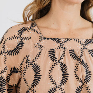 Alexis Long Sleeve Mini Dress - Vine Twist Sand - Image 2