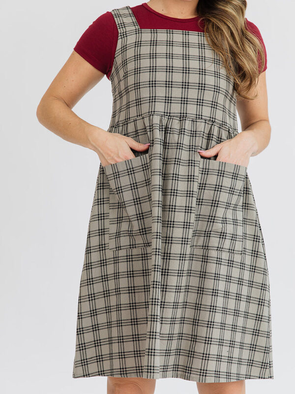 Billie Jumper Dress - Cement Plaid - Image 2