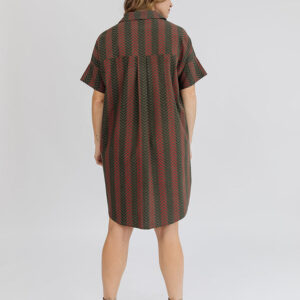 Chennai Mini Dress - Chevron Fern Red - Image 3