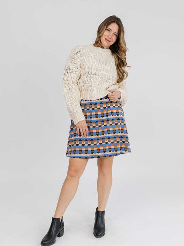 Eve Dress - Circle Stripe Blue - Image 3