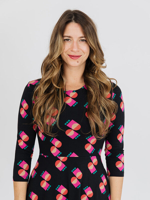 Mumbai Maxi Dress  - Memphis Shapes Black - Image 3