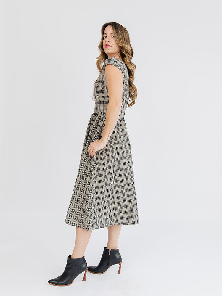 Rupi Midi Dress - Cement Plaid - Image 3