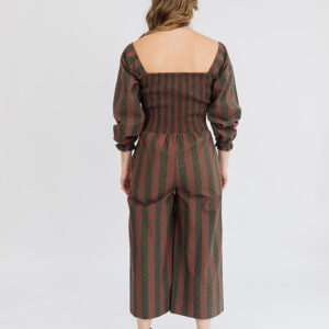 Theodora Jumpsuit - Chevron Fern Red - Image 8