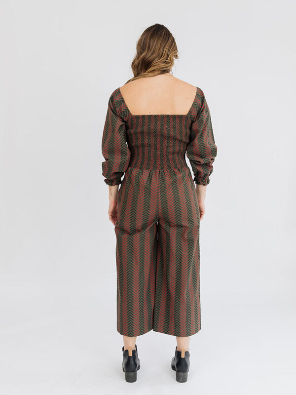Theodora Jumpsuit - Chevron Fern Red - Image 8