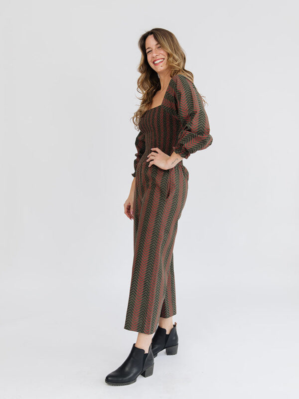 Theodora Jumpsuit - Chevron Fern Red - Image 7