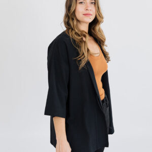 Tie Front Jacket - Black - Image 2
