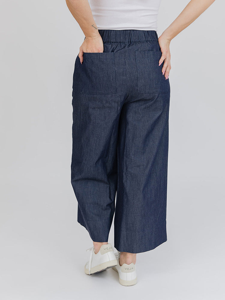 Cropped Rosie Pant - Blue Denim - Image 3