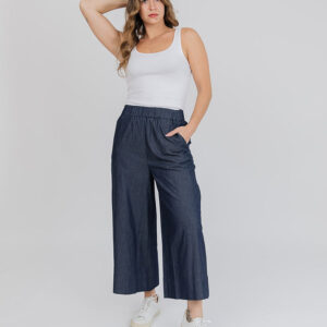 Cropped Rosie Pant - Blue Denim - Image 2