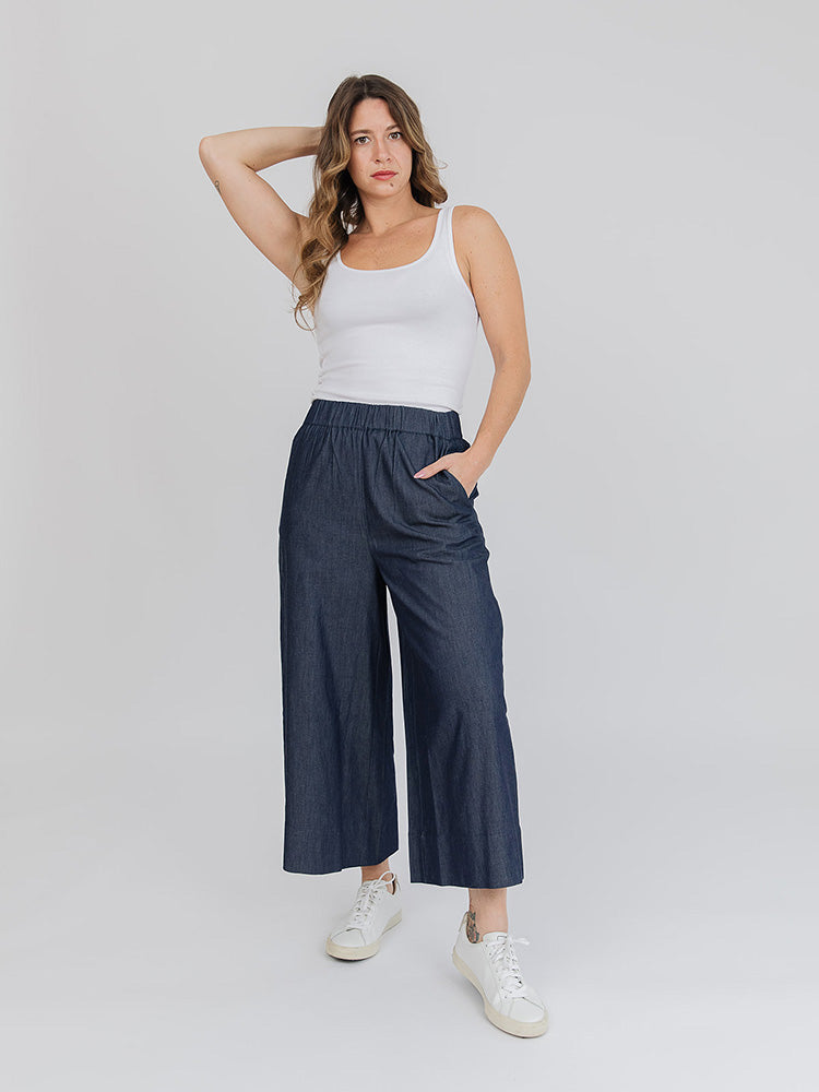 Cropped Rosie Pant - Blue Denim - Image 2
