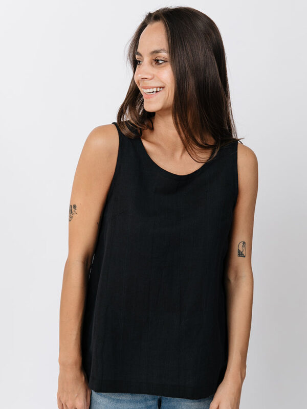 Melissa Tank - Black Linen - Image 3