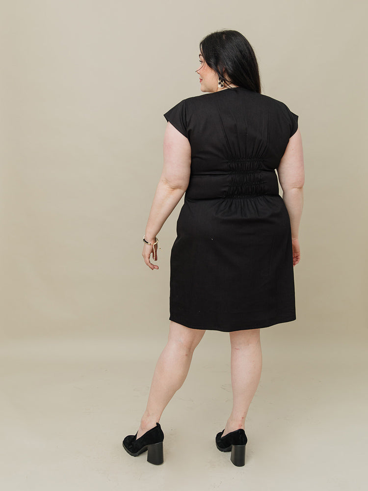 Artsy Traveler Plus Size Dress - Black Denim - Image 3
