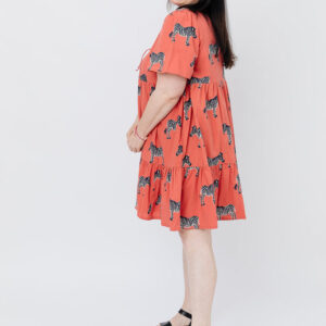 Adelaide Tiered Plus Size Mini Dress - Zebra Bright Berry - Image 4