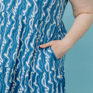 Thais Tiered Plus Size Sleeveless Dress - Blue Samudra - Image 4