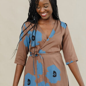 Aditi Wrap Dress - Dark Oak - Image 1