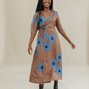 Aditi Wrap Dress - Dark Oak - Image 2