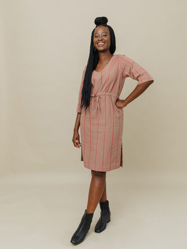 Lori Dress - Cocoa Stripe - Image 5