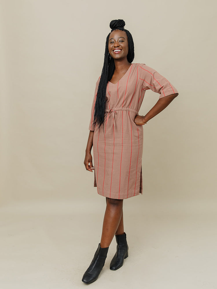 Lori Dress - Cocoa Stripe - Image 5