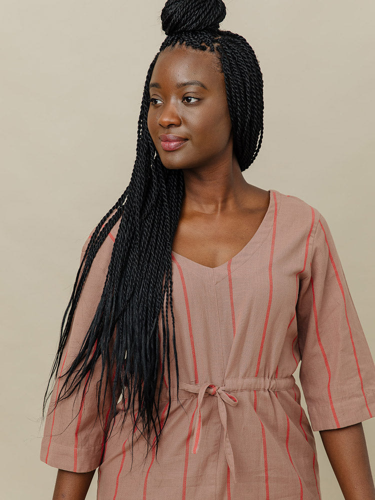 Lori Dress - Cocoa Stripe - Image 2