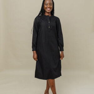 Ranji Midi Dress - Black Denim - Image 2