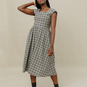 Rupi Midi Dress - Cement Plaid - Image 6