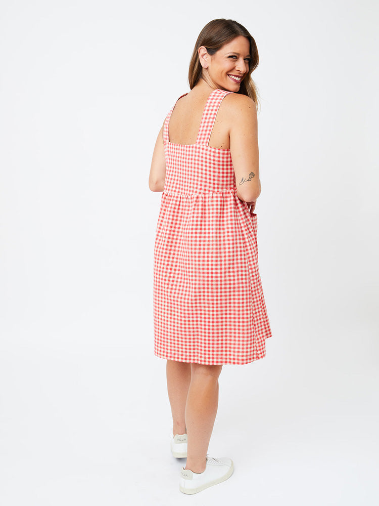 Billie Jumper Dress - Cherry Gingham - Image 6