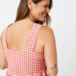 Billie Jumper Dress - Cherry Gingham - Image 7