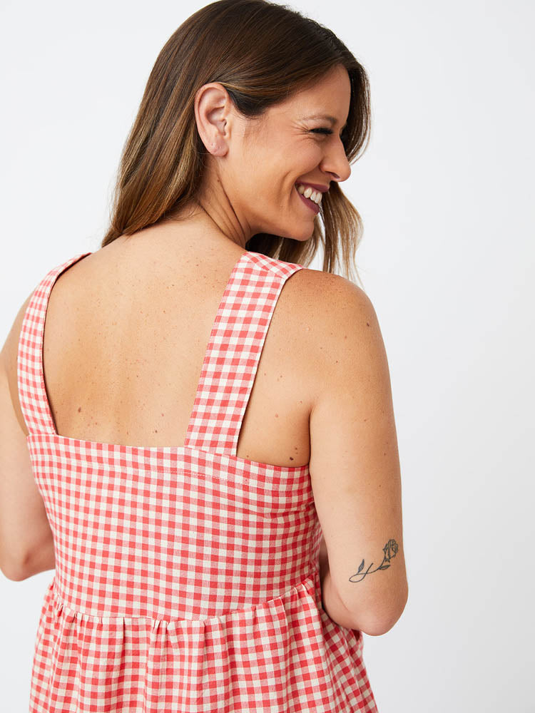 Billie Jumper Dress - Cherry Gingham - Image 7