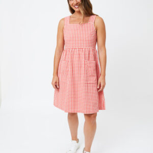 Billie Jumper Dress - Cherry Gingham - Image 3