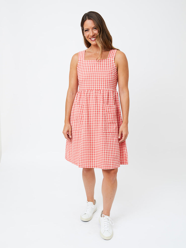 Billie Jumper Dress - Cherry Gingham - Image 3