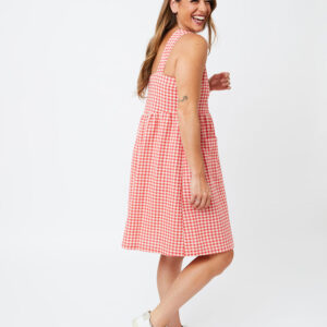 Billie Jumper Dress - Cherry Gingham - Image 5