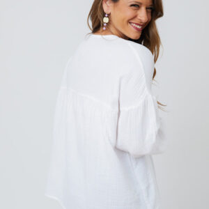 Fiona Blouse - White Gauze - Image 2